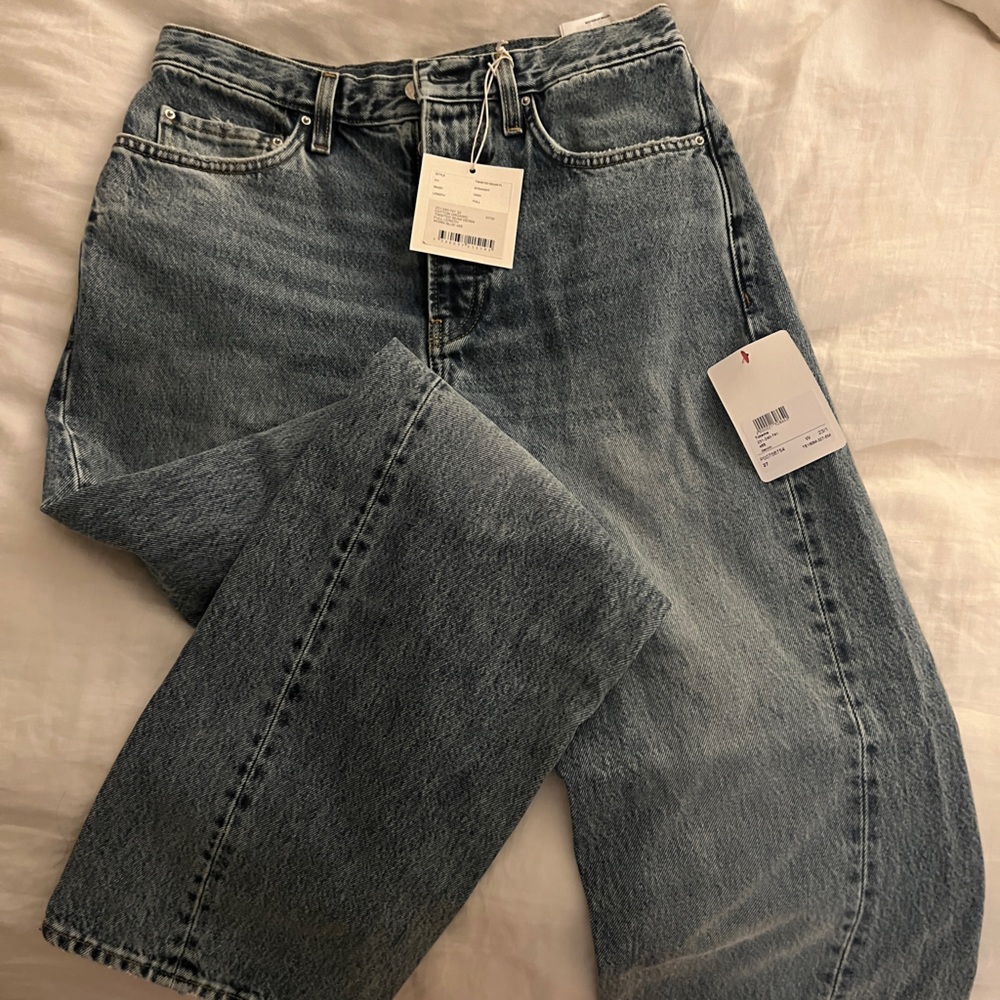 Toteme twisted seam denim in worn blue